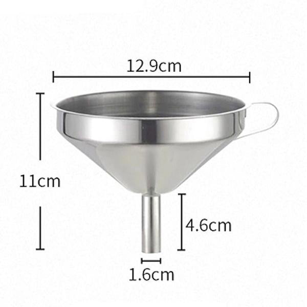 Dimensions de l'entonnoir inox avec filtre