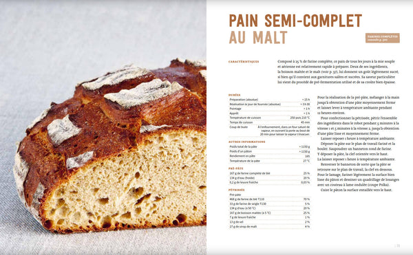 Pain semi-complet au malt - Recette du livre Pains complets et céréales anciennes