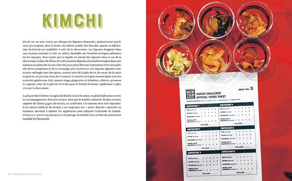 Recettes de kimchi et variétés en pots individuels - extrait du livre Fermentation Naturelle de Sandor Ellix Katz