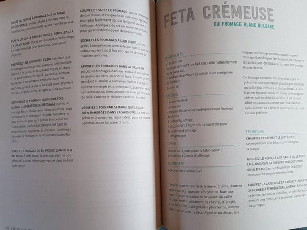 Recette de Feta crèmeuse du livre L'art de faire son fromage